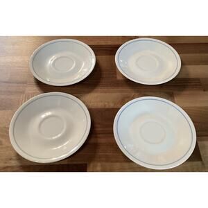 Set of 4 Corelle Corning Needlepoint Coffee Saucers
